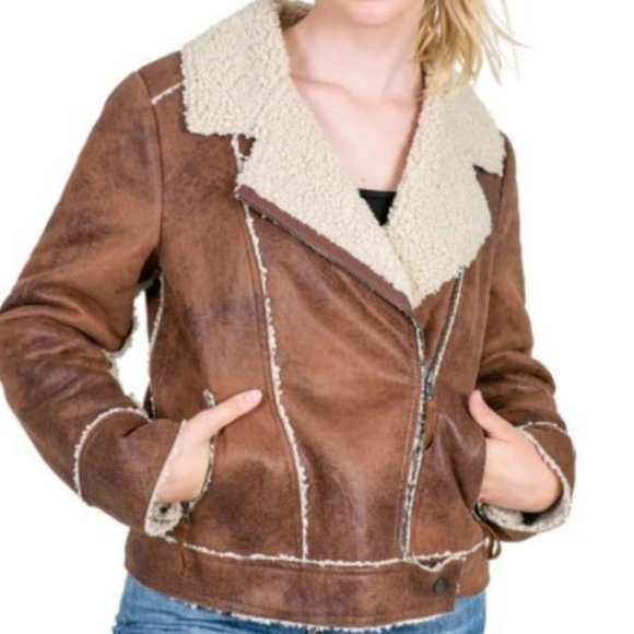 Sherpa Suede Jacket - Picture 1 of 5